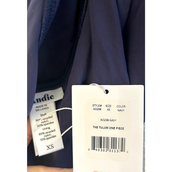 Andie Swim the Tulum Eco Nylon One Piece in Navy XS NWT - Picture 3 of 5